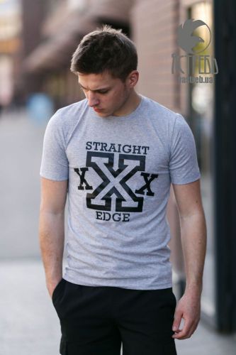 Футболка "Straight Edge" Серый Меланж