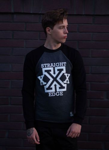 Свитшот "Straight Edge" (Весенний) Черный-Антрацит